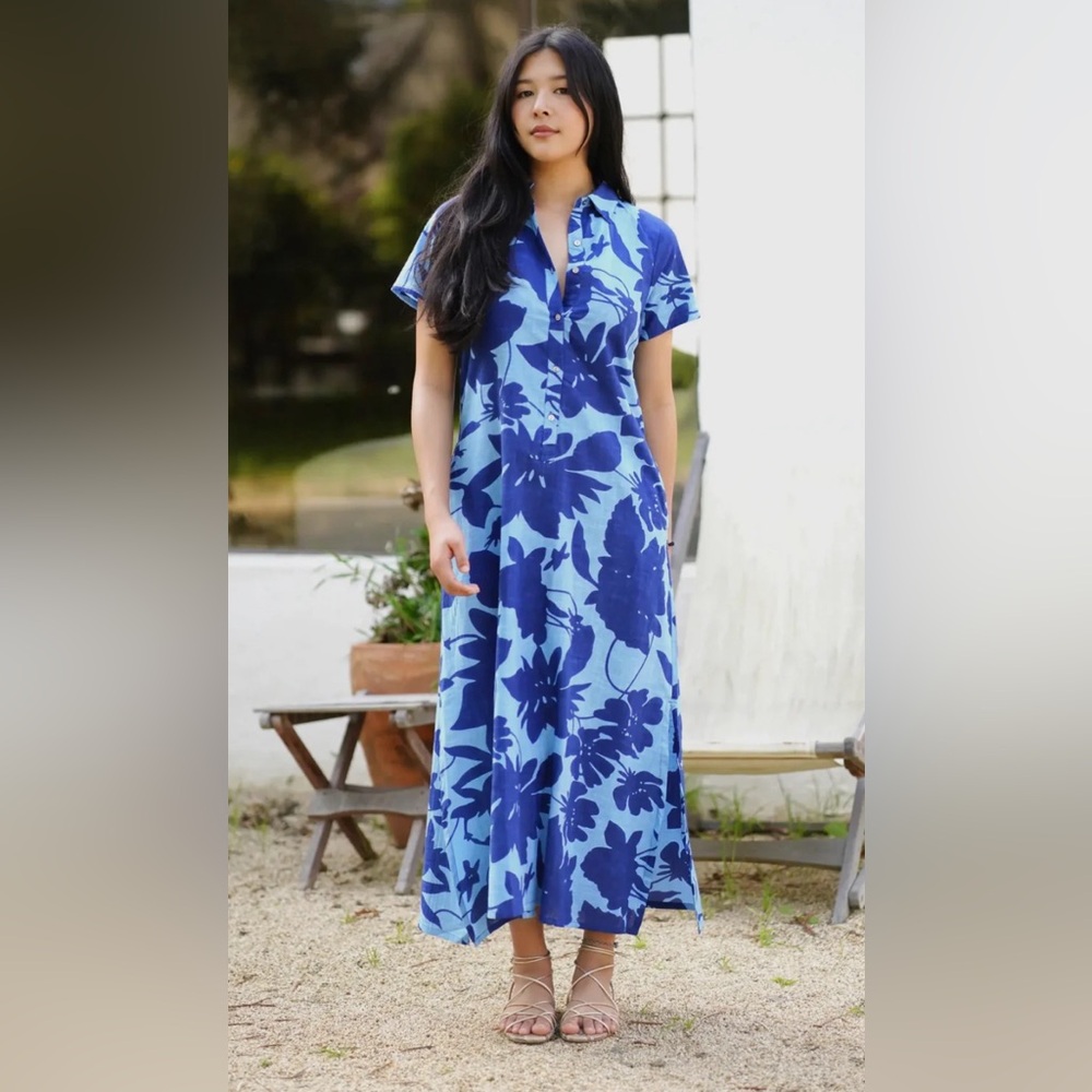 Dolma Carrie Cotton Dress Blue Size L